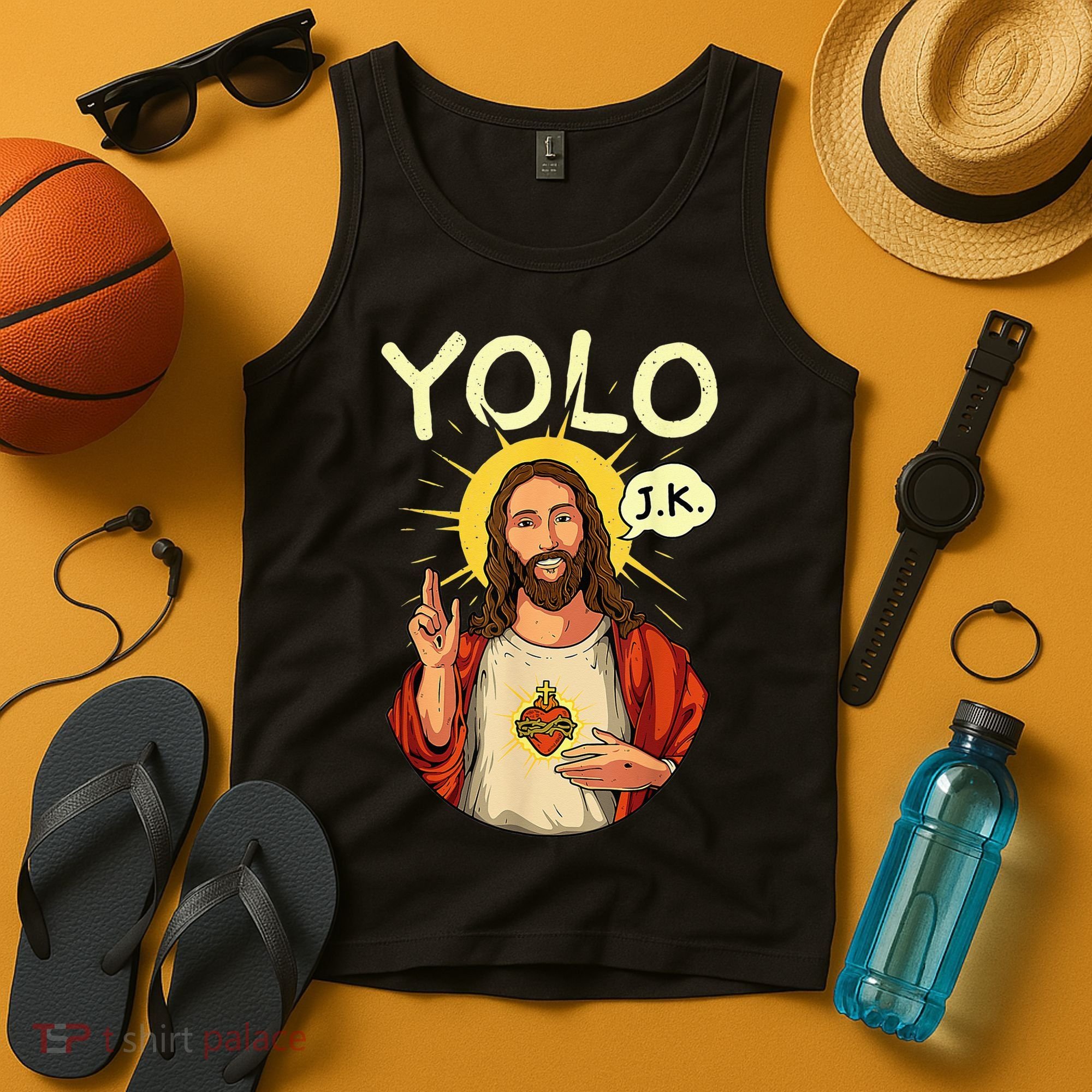 Jesus Christ YOLO JK Meme Funny Christian Easter Tank Top