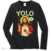 Jesus Christ YOLO JK Meme Funny Christian Easter Women's Long Sleeve Shirt thumb 0