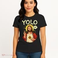 Jesus Christ YOLO JK Meme Funny Christian Easter Women's T-Shirt thumb 4