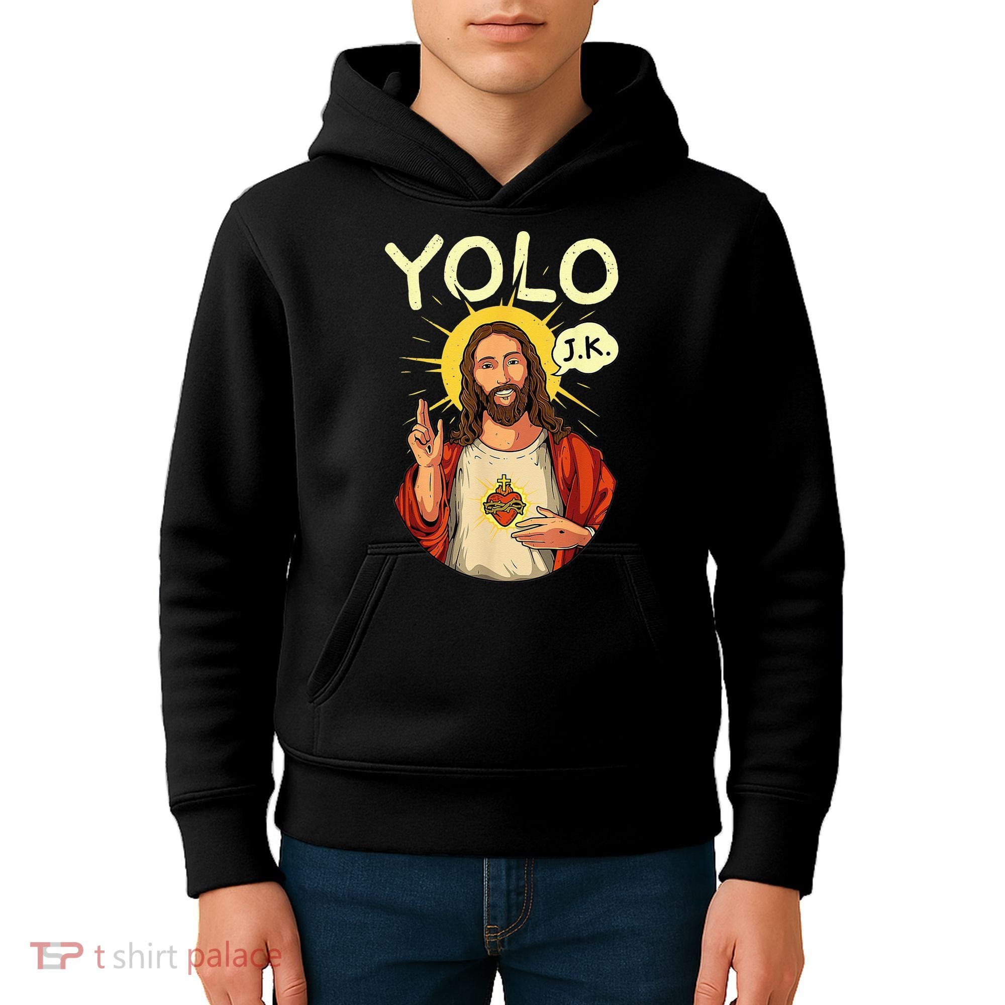 Jesus Christ YOLO JK Meme Funny Christian Easter Kids Hoodie