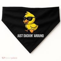 Just Duckin Around Funny Duck Gag Humor Cute Duckling USA-Made Doggie Bandana thumb 0
