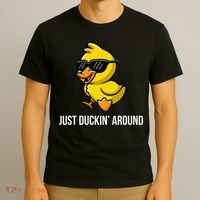 Just Duckin Around Funny Duck Gag Humor Cute Duckling T-Shirt thumb 3