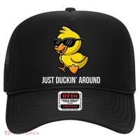 Just Duckin Around Funny Duck Gag Humor Cute Duckling Hat thumb 0