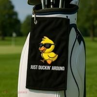 Just Duckin Around Funny Duck Gag Humor Cute Duckling Golf Towel thumb 2