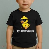 Just Duckin Around Funny Duck Gag Humor Cute Duckling Toddler T-Shirt thumb 2
