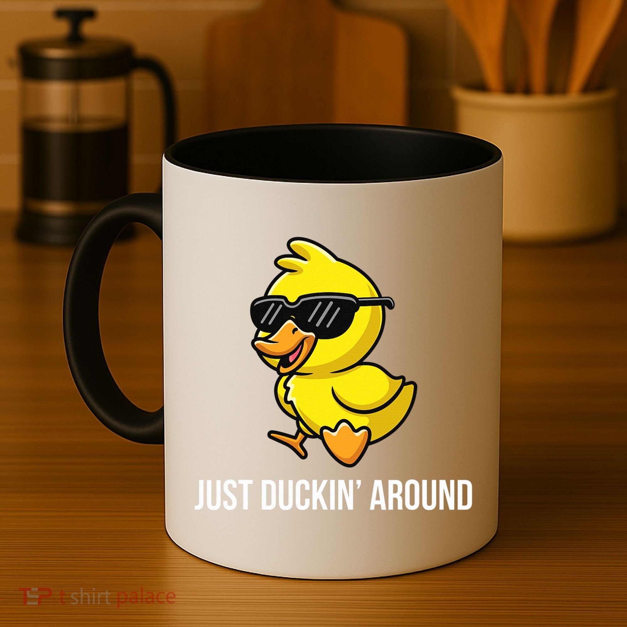 Just Duckin Around Funny Duck Gag Humor Cute Duckling  Coffee Mug