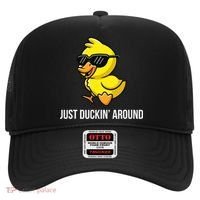 Just Duckin Around Funny Duck Gag Humor Cute Duckling  Hat thumb 0