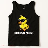 Just Duckin Around Funny Duck Gag Humor Cute Duckling  Tank Top thumb 2