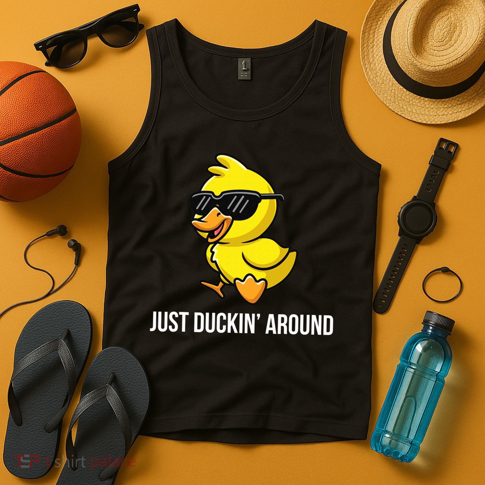 Just Duckin Around Funny Duck Gag Humor Cute Duckling  Tank Top