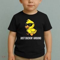 Just Duckin Around Funny Duck Gag Humor Cute Duckling  Toddler T-Shirt thumb 2