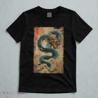 Japanese Dragon And The Great Wave Off Kanagawa Woodblock T-Shirt thumb 5