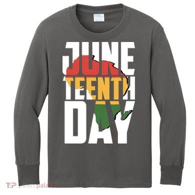 Juneteenth Day African American Pride Kids Long Sleeve Shirt