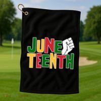 Juneteenth Day Black Power Golf Towel thumb 1