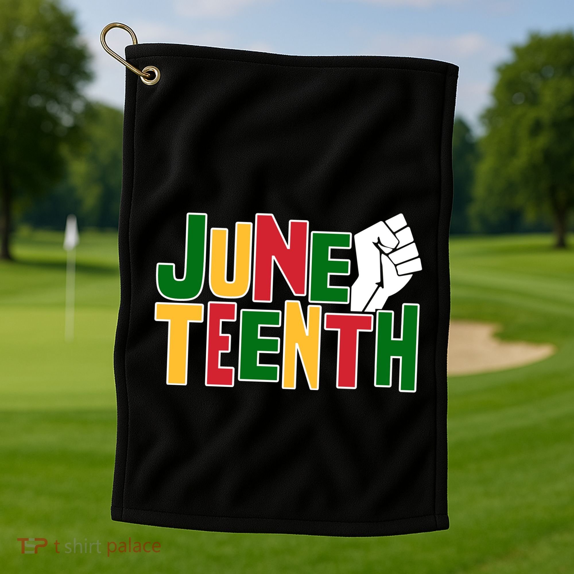 Juneteenth Day Black Power Golf Towel