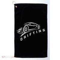 Jdm Drifting Car Silhouette Drift Japanese Racing Sport Gift Golf Towel thumb 0