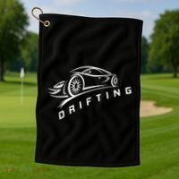 Jdm Drifting Car Silhouette Drift Japanese Racing Sport Gift Golf Towel thumb 1