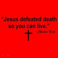Jesus Defeated Death So You Can Live Charlie Kirk Quote Santa Hat thumb 1