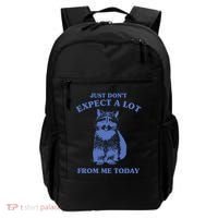 Just Dont Expect A Lot From Me Today Raccoon Funny Backpack thumb 0