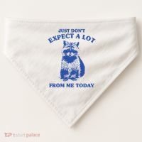 Just Dont Expect A Lot From Me Today Raccoon Funny USA-Made Doggie Bandana thumb 0