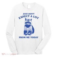 Just Dont Expect A Lot From Me Today Raccoon Funny Long Sleeve Shirt thumb 0