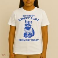 Just Dont Expect A Lot From Me Today Raccoon Funny T-Shirt thumb 4