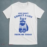 Just Dont Expect A Lot From Me Today Raccoon Funny T-Shirt thumb 5