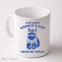 Just Dont Expect A Lot From Me Today Raccoon Funny Coffee Mug thumb 0
