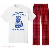 Just Dont Expect A Lot From Me Today Raccoon Funny Pajama Set thumb 0