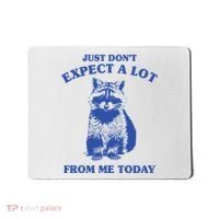 Just Dont Expect A Lot From Me Today Raccoon Funny Mousepad thumb 0