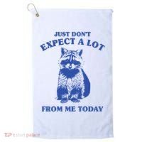 Just Dont Expect A Lot From Me Today Raccoon Funny Golf Towel thumb 0