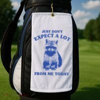Just Dont Expect A Lot From Me Today Raccoon Funny Golf Towel thumb 2