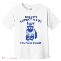Just Dont Expect A Lot From Me Today Raccoon Funny Toddler T-Shirt thumb 0