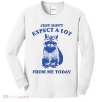 Just Dont Expect A Lot From Me Today Raccoon Funny Kids Long Sleeve Shirt thumb 0