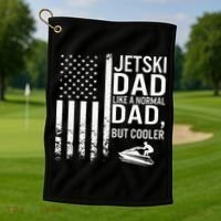 Jetski Dad Fathers Day Dad Jet Ski Rider Water Jet Skiing Golf Towel thumb 1