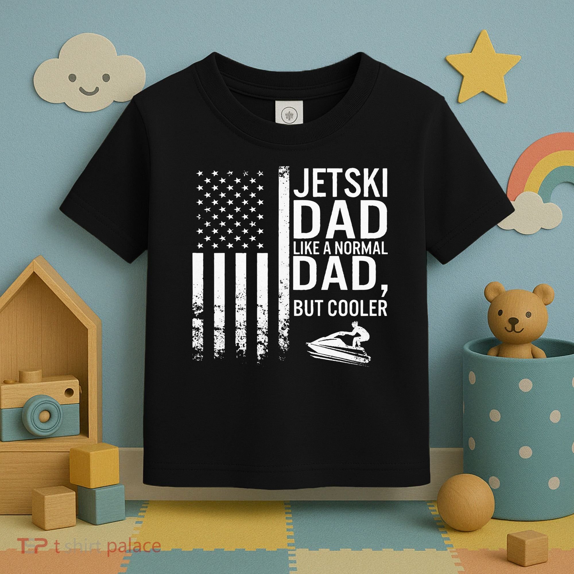 Jetski Dad Fathers Day Dad Jet Ski Rider Water Jet Skiing Toddler T-Shirt