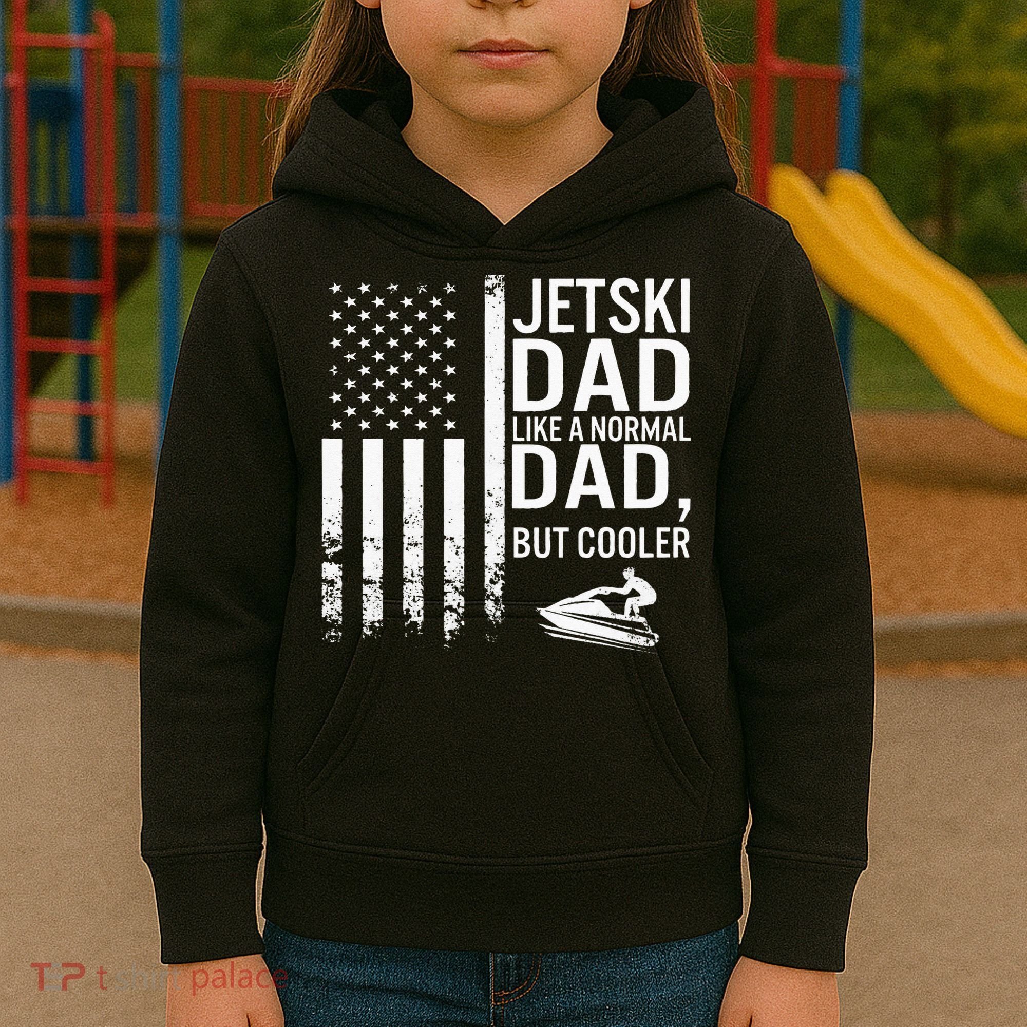 Jetski Dad Fathers Day Dad Jet Ski Rider Water Jet Skiing Kids Hoodie