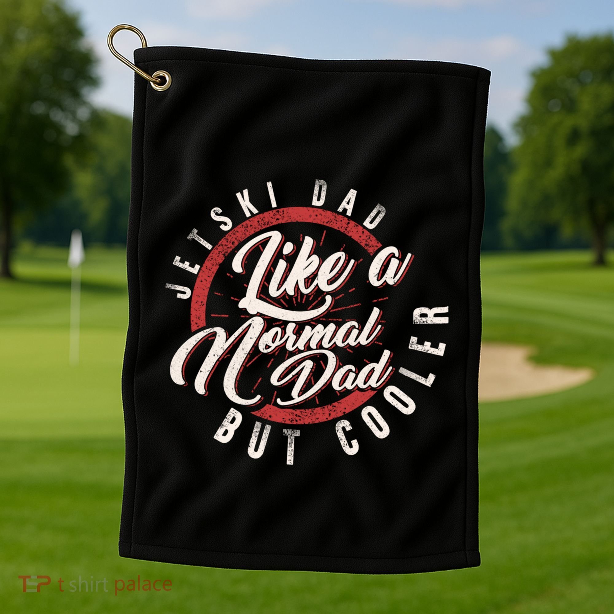 Jetski Dad Fathers Day Dad Jet Ski Rider Water Jet Skiing Great Gift Golf Towel