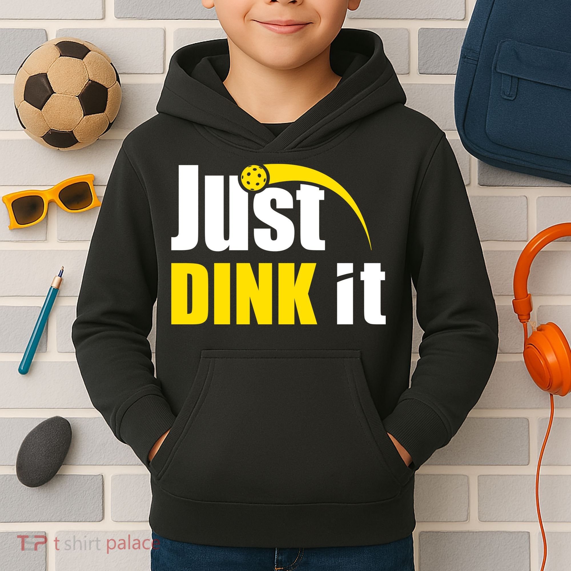 Just Dink It Funny Pickleball Play Pickle Ball Kids Hoodie