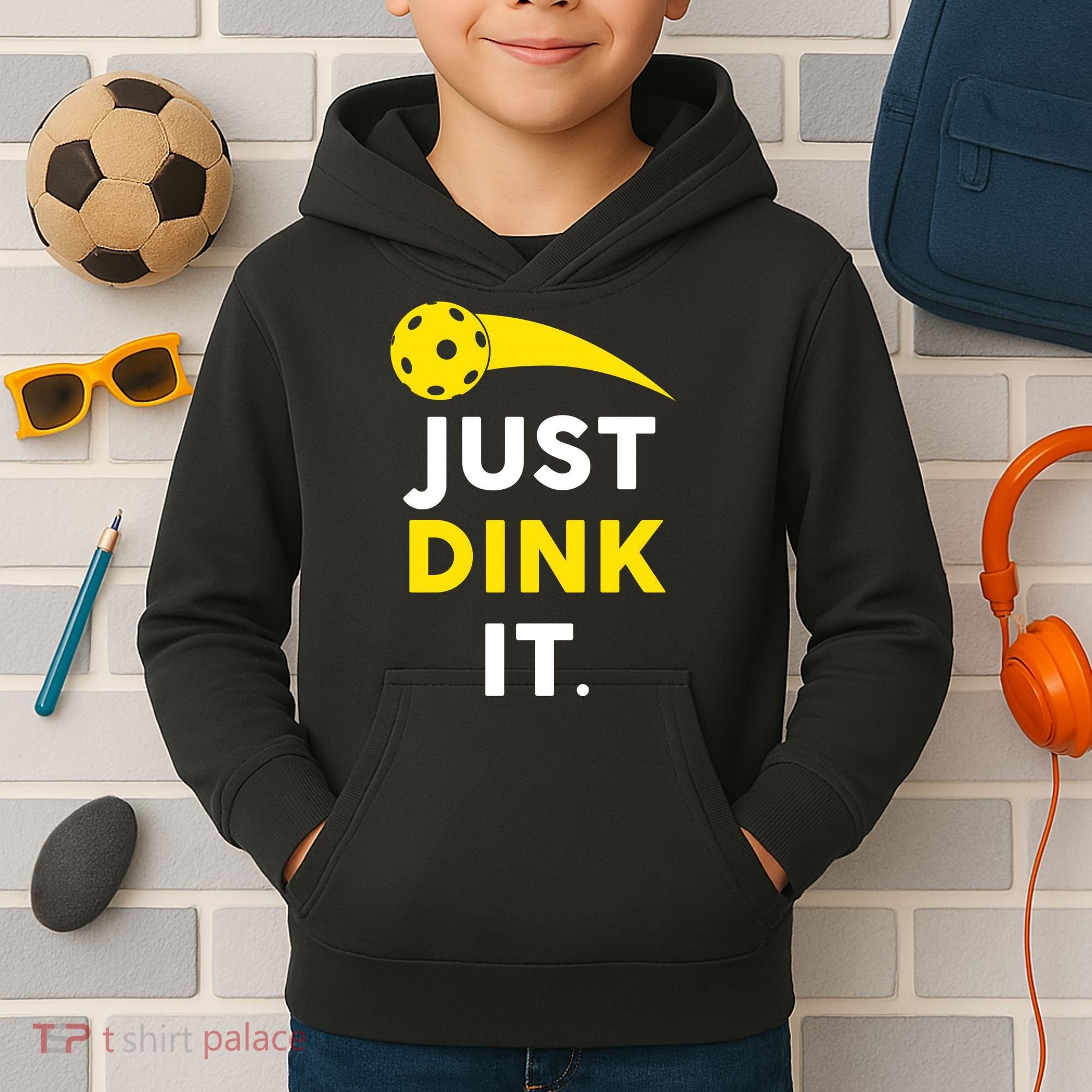 Just Dink It Funny Pickleball Kids Hoodie