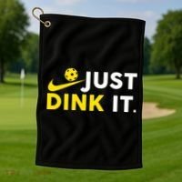 Just Dink It Funny Pickleball Play Pickle Ball Golf Towel thumb 1