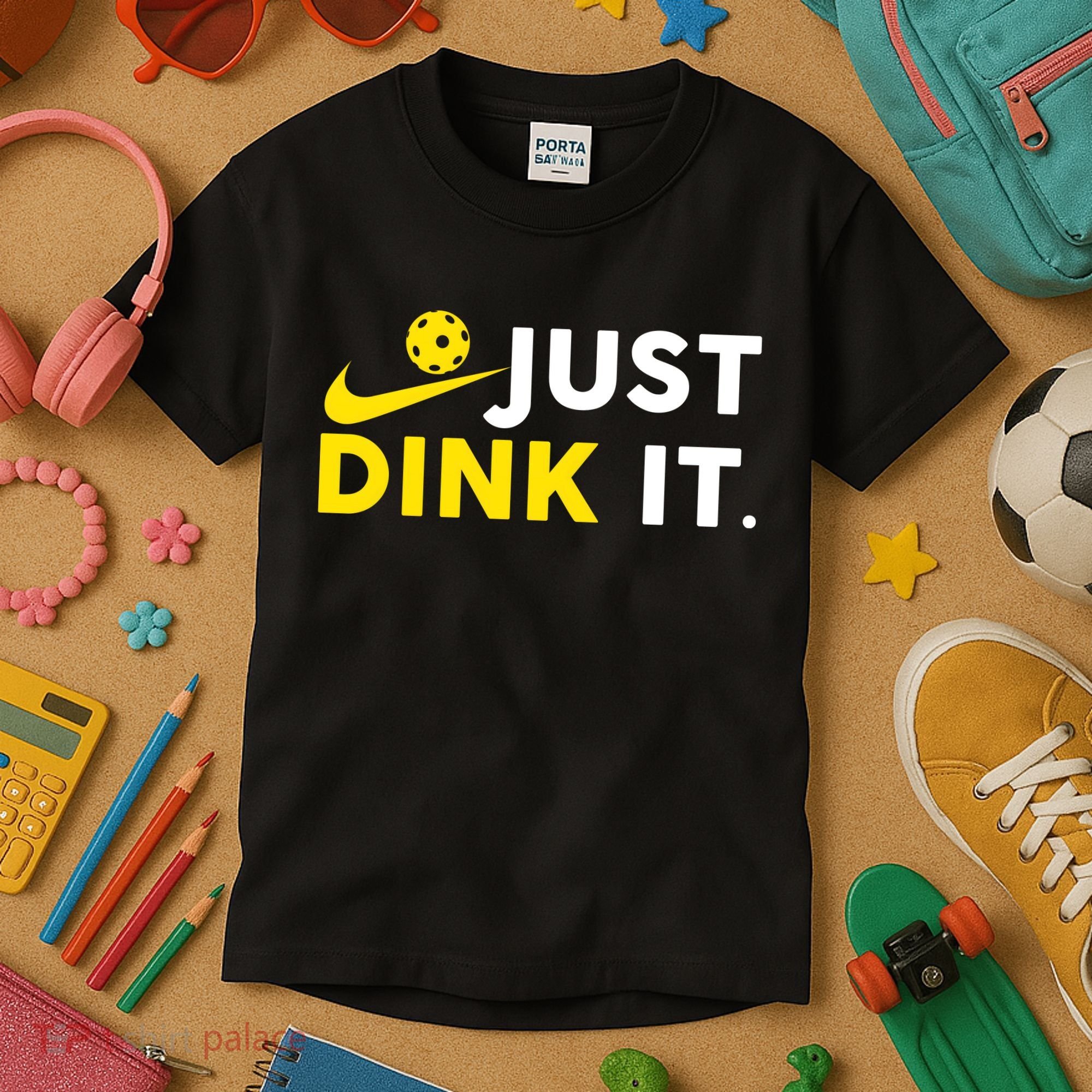 Just Dink It Funny Pickleball Play Pickle Ball Kids T-Shirt