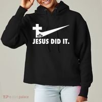 Jesus Did It Cross Ladies Heavyweight Boxy Pullover Hoodie thumb 0
