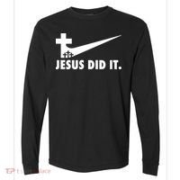 Jesus Did It Cross Comfort Colors Heavyweight Long Sleeve T-Shirt thumb 0