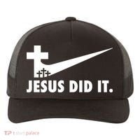 Jesus Did It Cross Yupoong Adult 5-Panel Trucker Hat thumb 0