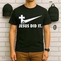 Jesus Did It Cross T-Shirt thumb 6