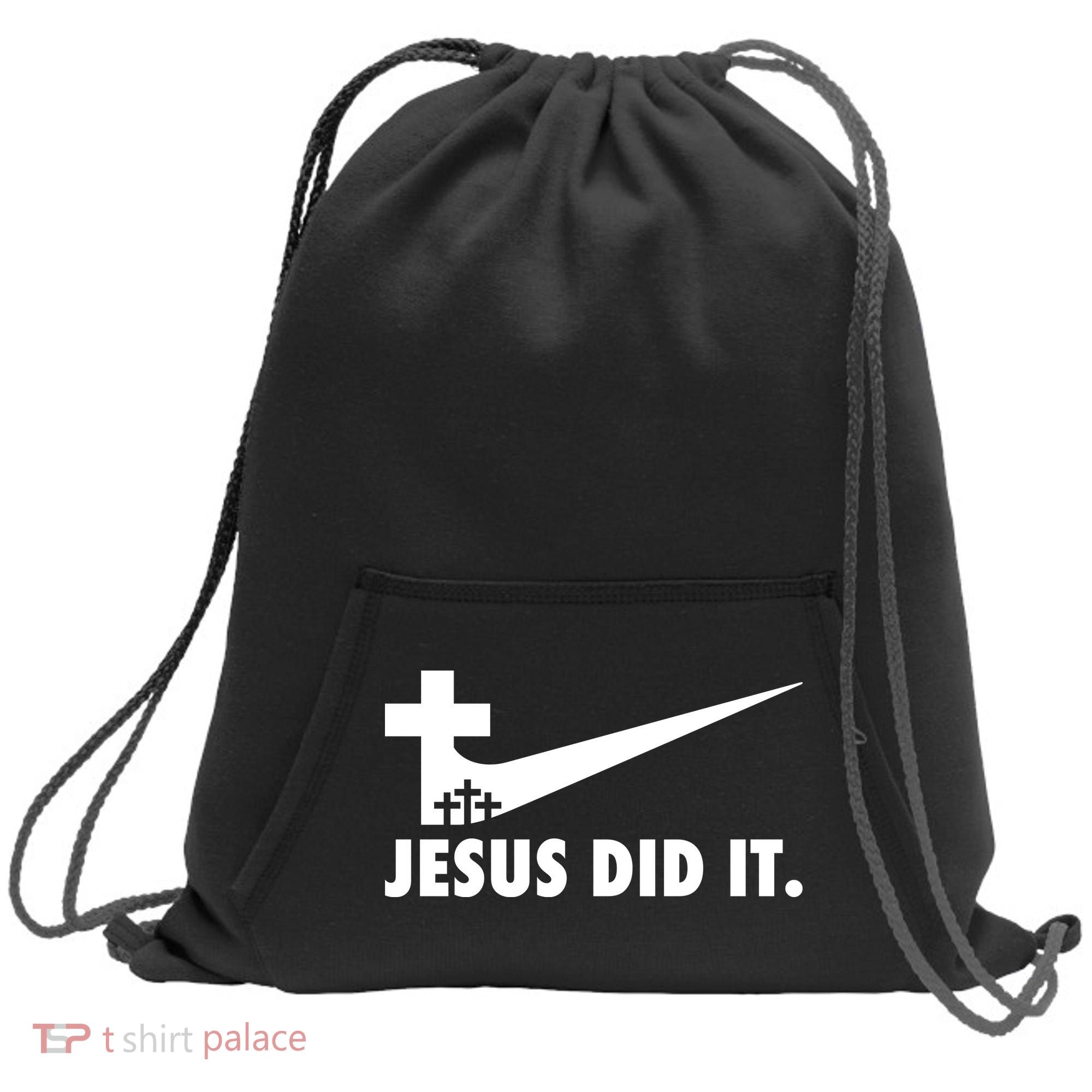 Jesus Did It Cross Sweatshirt Cinch Pack Bag