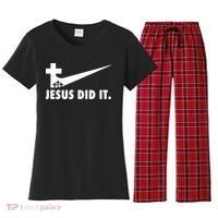 Jesus Did It Cross Women's Flannel Pajama Set thumb 0