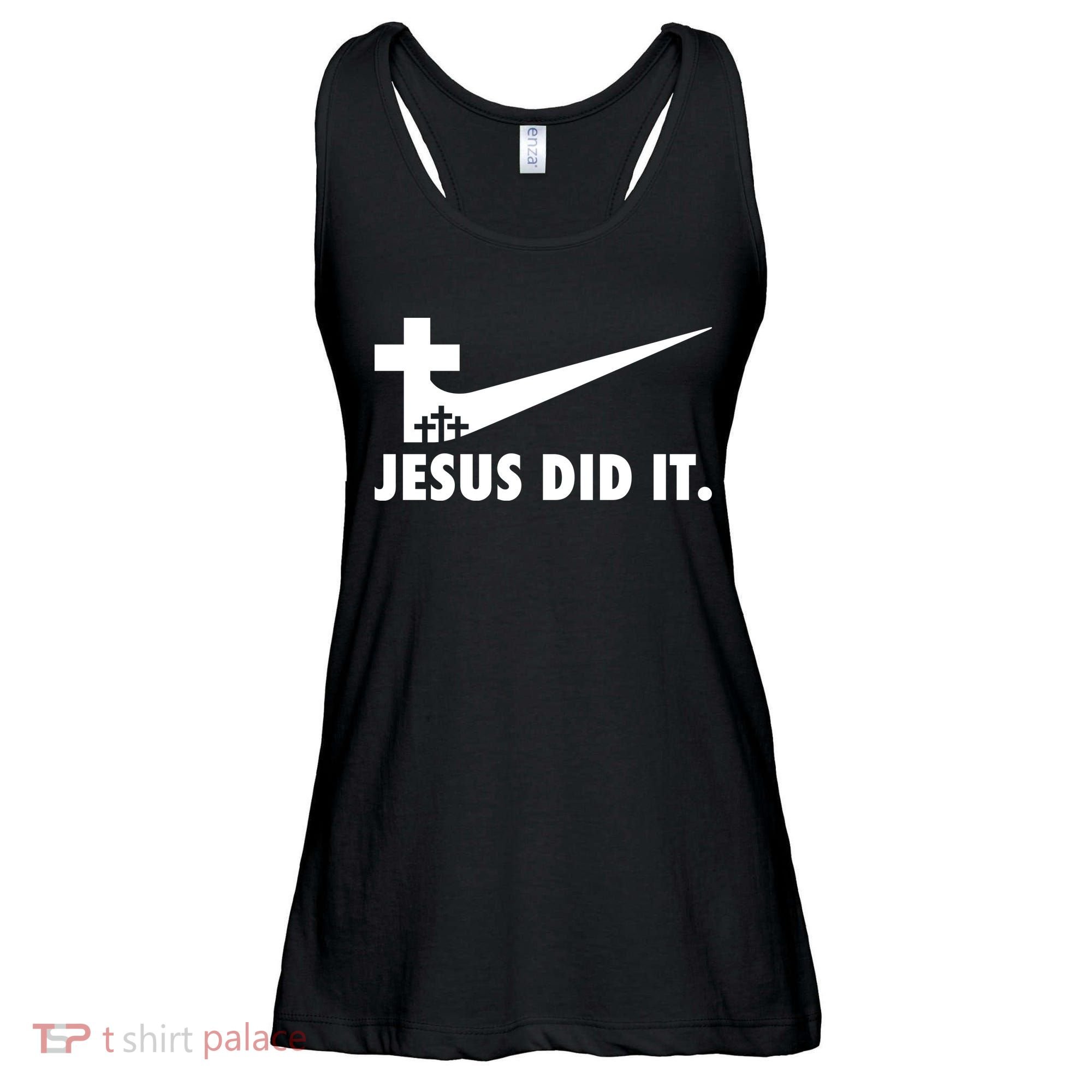 Jesus Did It Cross Ladies Essential Flowy Tank
