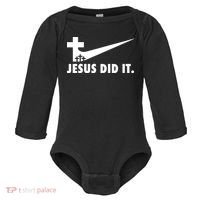 Jesus Did It Cross Baby Long Sleeve Bodysuit thumb 0