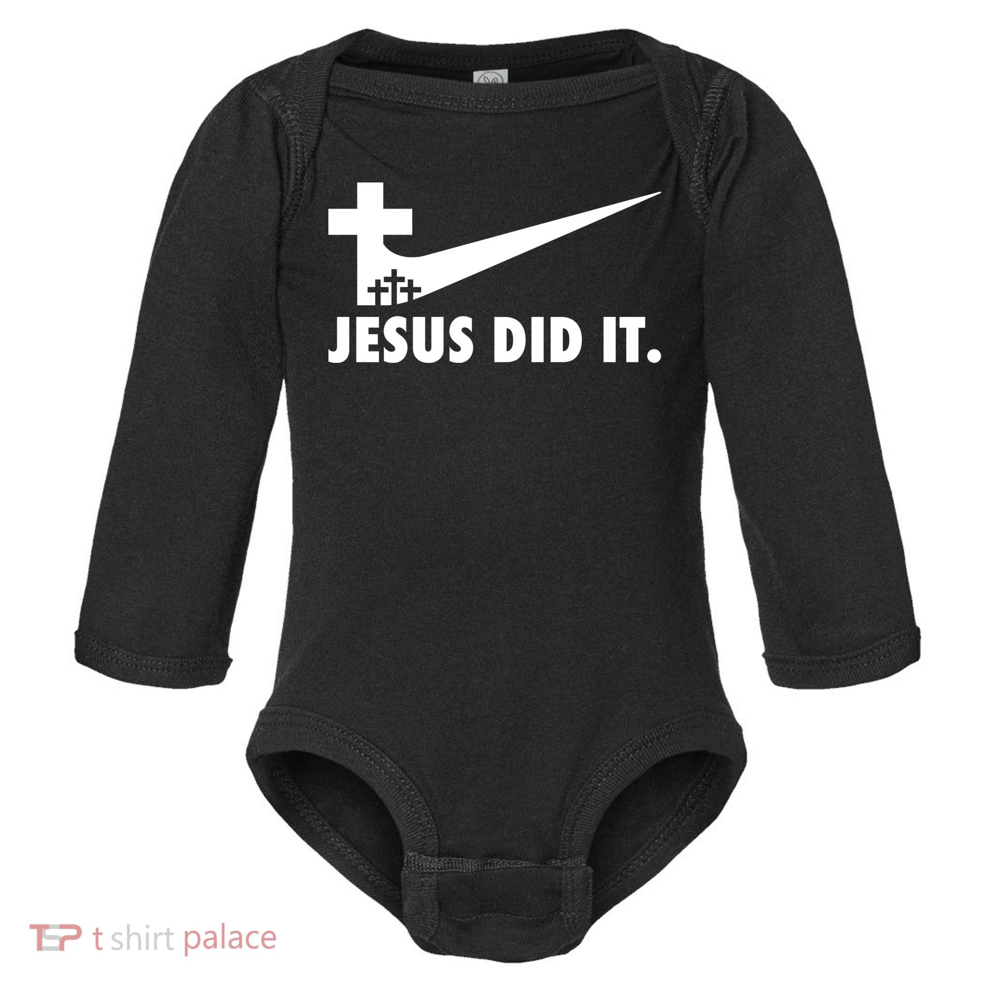 Jesus Did It Cross Baby Long Sleeve Bodysuit
